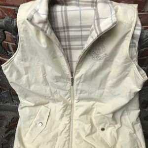 Ralph Lauren Women’s reversible Logo vest Ivory/Soft Flannel with full zip 1X